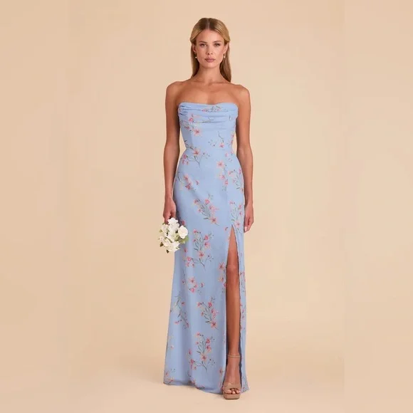 Birdy Grey | Dresses | Birdy Grey Floor Length Dress In Chiffon Periwinkle  Blue Le Fleur | Poshmark